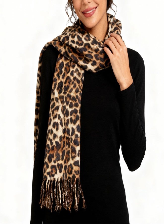 CaySep Womens Leopard Print Shawl Scarf Soft Long Double-sided Style Tassels Warm Shawl Scarves Wraps for autumn - Image 4